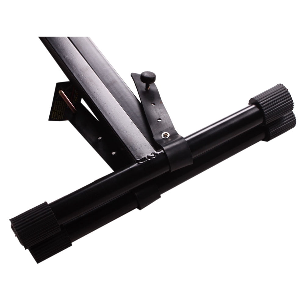 X-type Keyboard Stand + Adjustable Folding Piano Bench Stool Seat Black