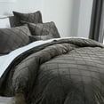 thumbnail image 6 of PHF Super Soft Velvet Duvet Cover Set Queen Size, 3 Pieces Warm Fluffy Comforter Cover Set, Cozy Flannel Comforter Cover with Pillow Shams, 90"x90", Charcoal Grey (No Insert), 6 of 7