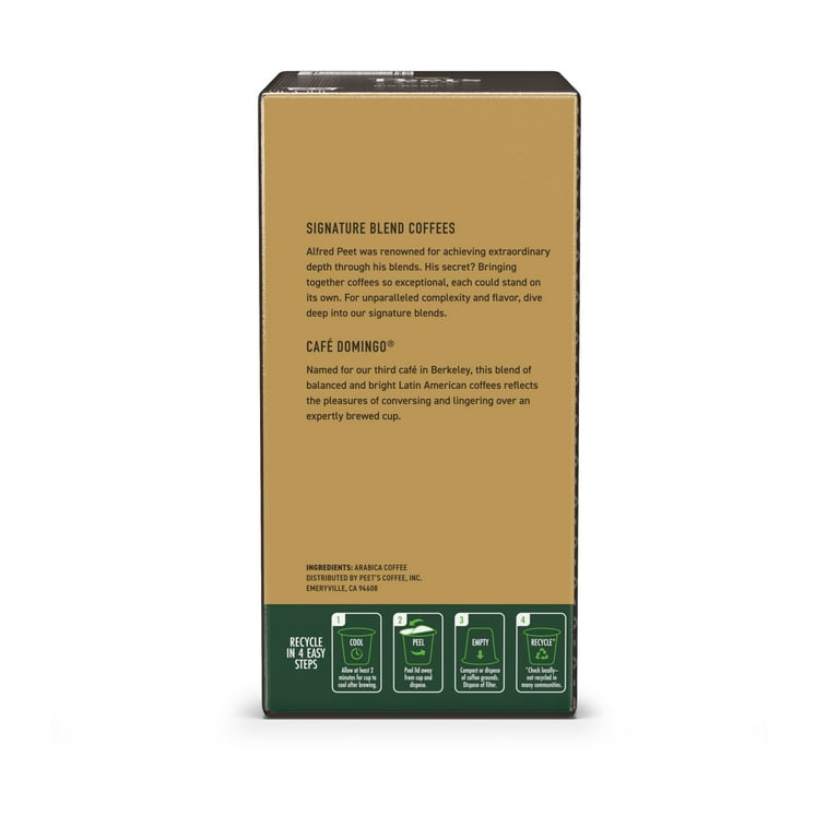 Peet's Coffee Cafe Domingo Blend Medium Roast Single Serve Coffee