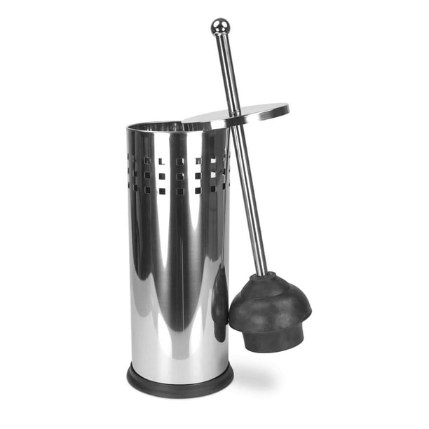 Stainless Steel Toilet Plunger & Holder