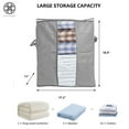thumbnail image 3 of Luxtrada Foldable Storage Bag Organizers, Waterproof Anti-Mold Moisture Proof Clothes Storage Container Zipper Bag with Clear Window Carry Handles for Blanket Comforter Bedding, Closet Storage Boxes, 3 of 10