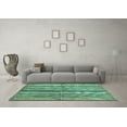 thumbnail image 3 of Ahgly Company Machine Washable Indoor Rectangle Abstract Turquoise Blue Modern Area Rugs, 3' x 5', 3 of 4