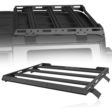 Hooke Road Bronco Half Short Roof Rack Rear Cargo Basket Crossbar for 2021 2022 2023 2024 2025 Ford Bronco 4 Door Hardtop (Exclude Bronco Sport)