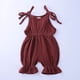 thumbnail image 2 of Body De Bebé Canastilla Onesies Para Niñas Pequeñas Moda Lindo Color Sólido Algodón Lino Volantes Frenulum Mono Romper Borgoña Odeerbi LM103-9027, 2 of 9
