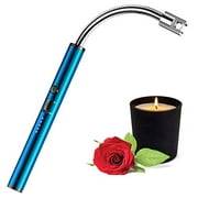 tikysky Candle Lighter, USB Rechargeable Lighter,Electric Arc Lighter Long Flexible Flameless for Candles,Camping,Grill,Stove,BBQ?Blue?
