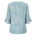 thumbnail image 6 of Yotami Womens Tops and Blouses for Dressy Casual, Summer Floral Print Loose Fit Top with Ornamental Button, Ruffle Sleeve V-Neck Shirts, Size S-XXXL, 6 of 6
