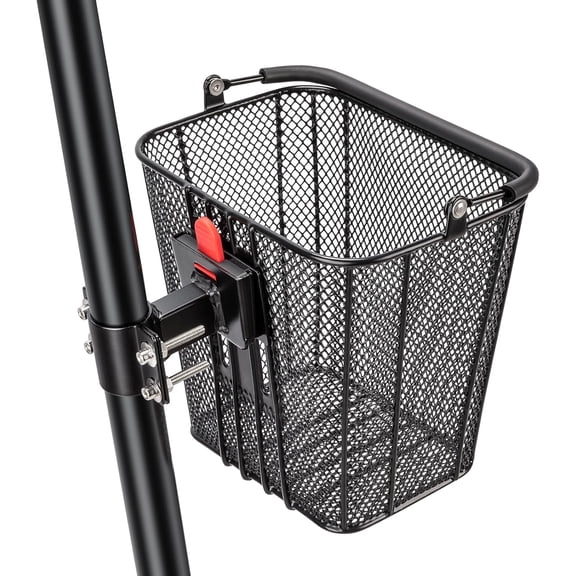 Scooter Basket with Handle- Quick Release Front Bike Basket for E-Scooters - Bicycle Baskets with Fixed Bracket Fits Folding Bikes, Kick and Knee Scooters