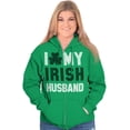 thumbnail image 4 of St Patricks I Love My Irish Husband Zip Hoodie Sweatshirt Women Brisco Brands 5X, 4 of 6