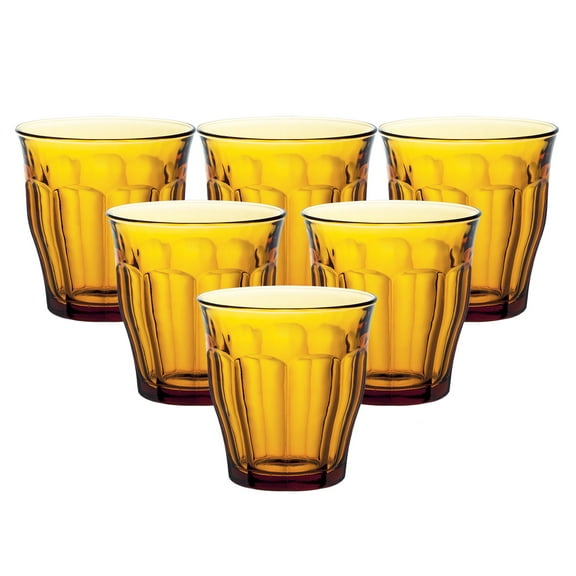 Duralex Picardie Amber Tumbler 8.75 oz. Set of 6