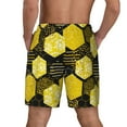 thumbnail image 4 of Balery Geometric Pattern with Bee Mens Swim Trunks Swim Shorts for Men Quick Dry Inseam Beach Shorts with Compression Liner Pocket-3X-Large, 4 of 9