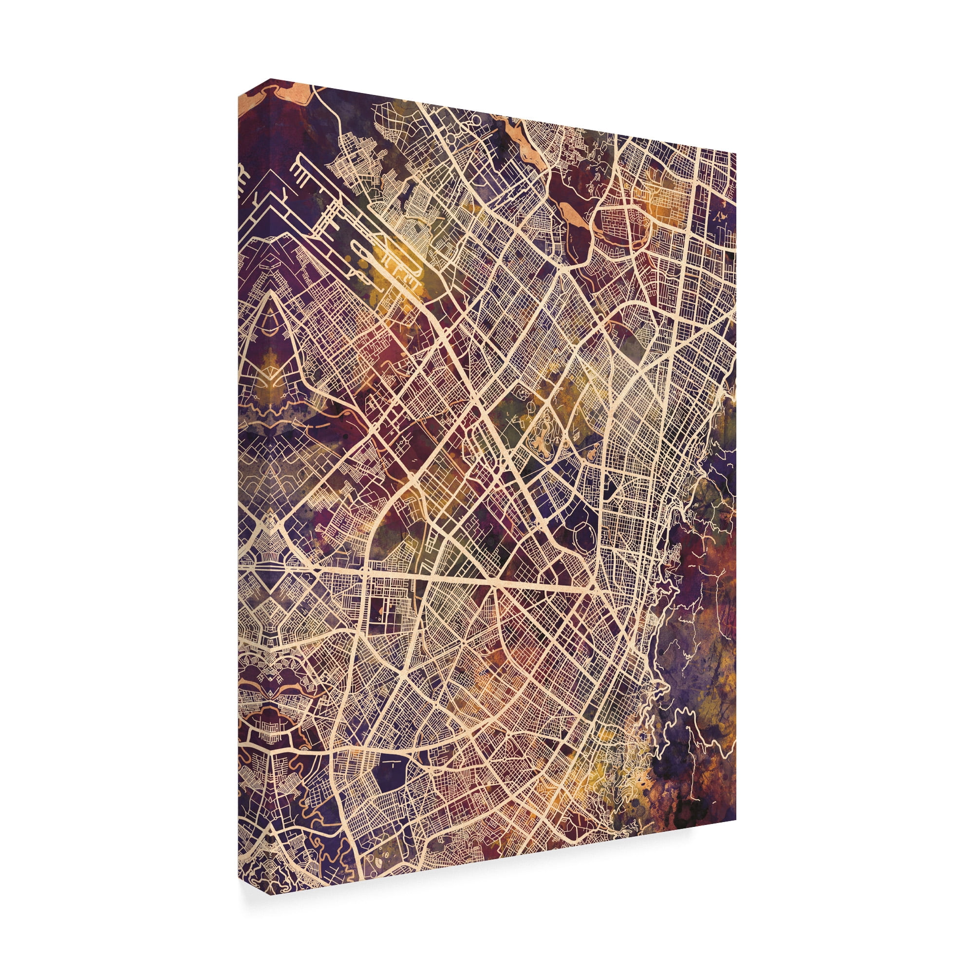 Trademark Fine Art 'Bogota Colombia City Map II' Canvas Art by Michael Tompsett