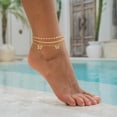 thumbnail image 3 of Set de Tobilleras Impermeables Cuzmly Bañadas en Oro de 14K, 3 of 7