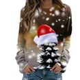 thumbnail image 1 of Sudadera de cuello redondo Gibobby Estampado navideño para mujer XL, 1 of 4