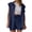 Navy, variant on Caywon Womens 2 Piece Button-Front Sleeveless Top Drawstring Shorts Set Casual Loungewear Breathable Wrinkle-Free Loose Fit Elastic Waist Conjunto de Ropa para Mujer