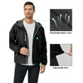 thumbnail image 5 of Little Donkey Andy Men’s Lightweight Windbreaker Jacket Breathable Windproof Hooded Wind Coat Hiking Running Golf Outdoor Travel Black 3XL, 5 of 7