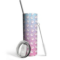 Cute Unicorn Tumbler with Lid and Straw, Unicorn Coffee Travel Mug for Girls Unicorn Cup Insulated Tumbler 20oz Double Wall Water Bottle Unicorn Gifts for Birthday Christmas
