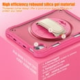 thumbnail image 5 of ELEHOLD Hybrid Rugged Case for iPad Mini 6th Generation, Dual-Layer Protective Heavy Duty Shockproof Case with 360° Rotatable Handstrap Foldable Kickstand Crossbody Shoulder Strap,Rose, 5 of 8