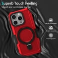 thumbnail image 4 of 3-in-1 [Magnetic+Kickstand+Ring Holder] for iPhone 16 Pro Case with Stand Ring Holder,Compatible with MagSafe, Military Shockproof Protective Kickstand Phone Case iPhone 16 Pro Cover,Red, 4 of 13