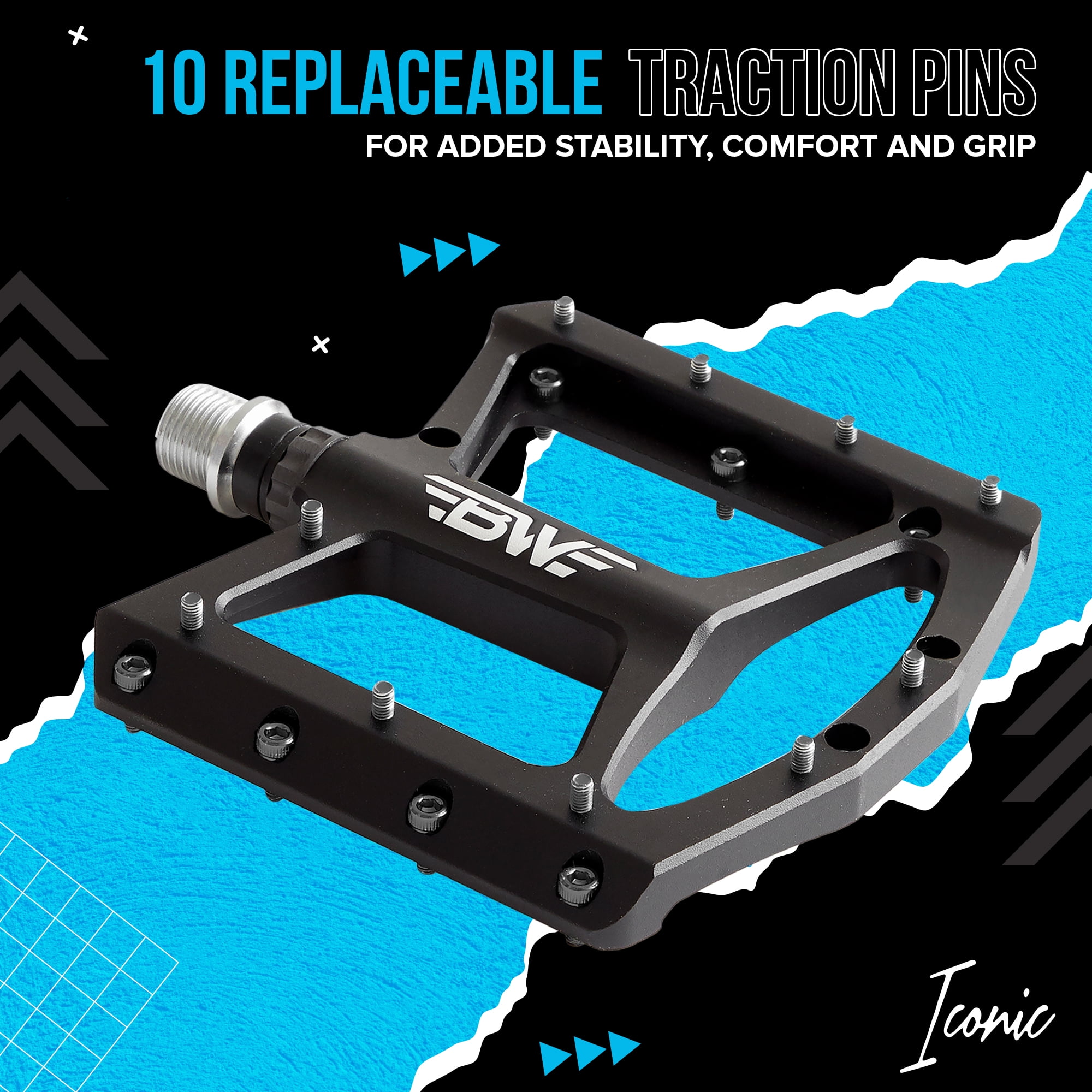 Bw Usa ワイドプラットフォームマウンテンバイクペダル 軽量アルミニウムペダル Mtb Bmx Downhill 9 16 Cr Mo スピンドル 流行