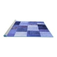 thumbnail image 2 of Ahgly Company Machine Washable Indoor Square Patchwork Blue Transitional Area Rugs, 5' Square, 2 of 4