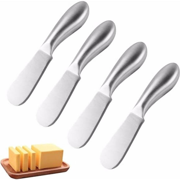tssuouriy 4piece Stainless Steel Cheese Knives Wide Application For Butter Knives Set Premium Stainless Steel
