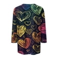 thumbnail image 3 of Hot Sale!! Hauts de la Saint-Valentin à Manches 3/4 pour Femmes Grande Taille, Tunique à Col Rond, Tenues Douces pour la Saint-Valentin Gris + S, 3 of 4