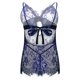 thumbnail image 4 of Lencería Sexy para mujer, Tanga, encaje de pestañas, lazo negro, tentación, picardías, ropa interior, cuello en V, vestido de noche, ropa de dormir, camisón + Tanga Fridja  nalpqowj48336, 4 of 8