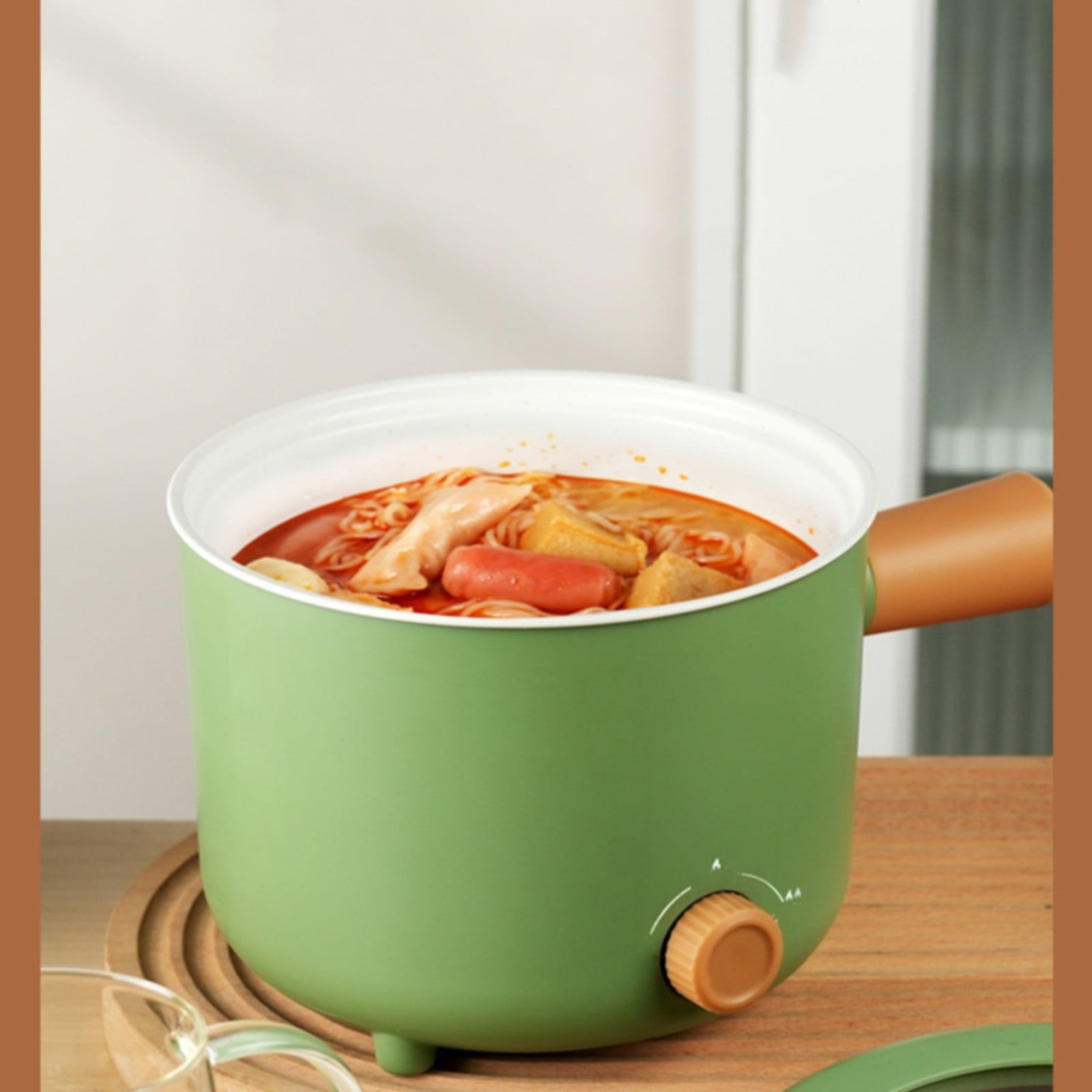 Electric Cooking Pot Multifunctional Non Stick Electric Cooking Pot 2 Gear Mini Hot Pot Cooker With Handle Electric Hot Pot Suitable For Dorm Small Families Apartments Hotel