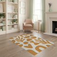 thumbnail image 2 of ODIKA 4'x6' Orange Mid Century Modern Shapes Washable Area Rug Abstract Danish Pattern with Organic Forms for Home Office, Under Desk, Non-Slip Chair-Friendly, Flatwoven, 2 of 7