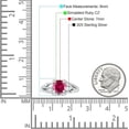 thumbnail image 7 of Round Split Shank Ring Ruby Cubic Zirconia White Tone 925 Sterling Silver, Size 5, 7 of 7