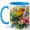 Blue, variant on Tropical Parrot 11oz Ceramic Mug, Hibiscus Bird Watercolor Art