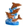 thumbnail image 4 of Figura de delfín de resina, escultura de animal marino, adorno costero de escritorio para sala de estar marrón, 4 of 9
