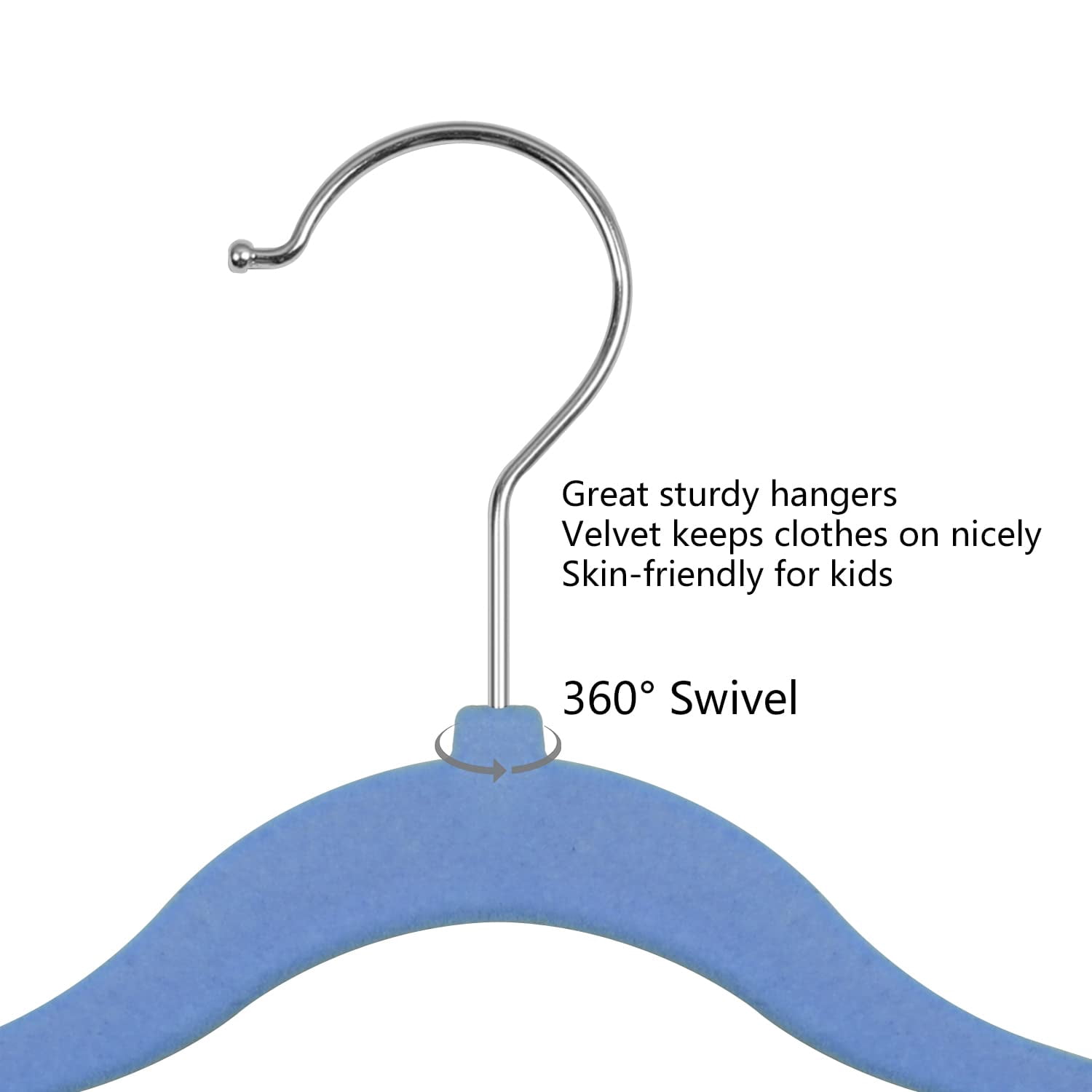 Kids Velvet Hangers 50 Pack 11.8 Inch Non-Slip Baby Toddler Clothes Hangers with Notches and Swivel Hooks Space-Saving Beige