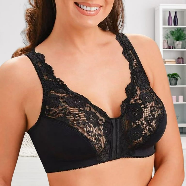 dianhelloya Bras for Women Lady Bra Push Up Front Closure Lace