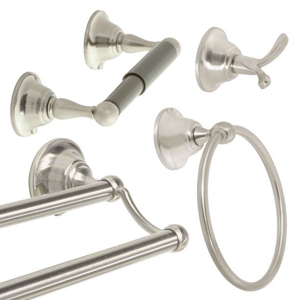 North Shore 24" Double Towel Bar 4 Piece Bath Hardware Accessory Set