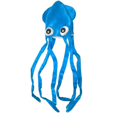 Novelty Blue Squid With Long Tentacles Party Hat Cap Costume Accessory