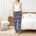 thumbnail image 4 of Cauagu Christmas Village Pajama Pants for Women Loose Fit Wide Leg Trouser Pants Casual Elastic Waist Drawstring Lounge Pants, 4 of 6