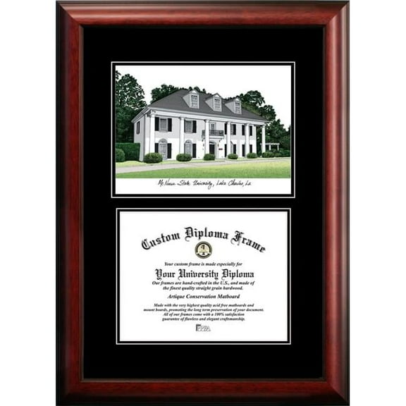 Campus Images LA996D-1185 8.5 x 11 in. McNeese State University Diplomate Diploma Satin Mahogany Frame