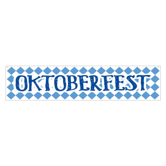 lanema Oktoberfest Festival for Banner Hanging Flag Blue White Plaid Flag Decor Supplies for Home Festival Backdrop Decoration