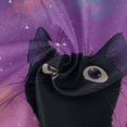 thumbnail image 2 of 60 Inch Round Tablecloth with White Lace Trim Fall Table Cover for Elegant Dining Decor Purple Sky and Black Cat, 2 of 8