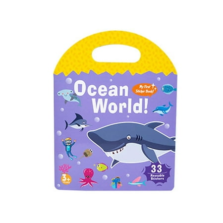 

Portable Jelly Quiet Book 6 Themes Sticker Books，Waterproof Portable Learning Toy for Boys Girls (Ocean World)