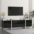 thumbnail image 3 of 67" Wide High Gloss Modern TV Stand for 60/65/70/75 inch TV, Stylish Entertainment Center with Storage, Media Console for Living Room in Black, 3 of 12