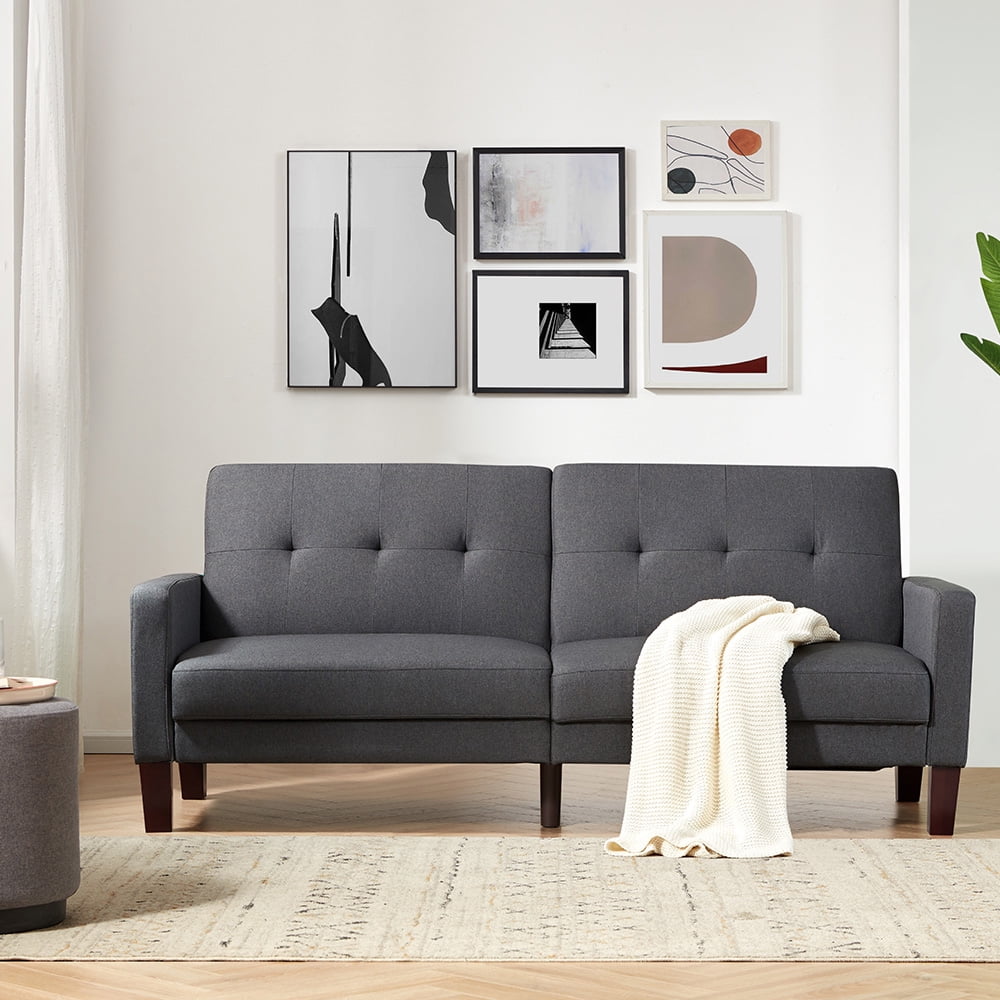 Kepooman Modern Solid Loveseat Sofa, Upholstery Fabric Sofa, Convertible Sofa Bed with Reversible Chaise for Small Spaces, White Kepooman Modern Solid Loveseat Sofa, Upholstery Fabric Sofa, Convertible Sofa Bed with Reversible Chaise for Small Spaces, White