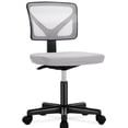 thumbnail image 4 of Small Home Office Chair, Armless With Lumbar, Gray Mesh, 360° Rotation, Height Adjustable, Breathable Foam Cushion Desk Chair For Office, Lumbar Aid, Nylon Swivel, Adjustable 16.54"-21.25",, 4 of 6