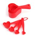 thumbnail image 2 of Juego de tazas medidoras de plástico en forma de corazón, 8 piezas, diseño encajable, asas ergonómicas, para cocinar con precisión, hornear y almacenar en la cocina, 2 of 5