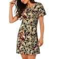 thumbnail image 2 of Sikiie Skulls1 Print Women's Short-sleeved Nightdress, Round Neck Pullover Nightdress Pajamas Summer Home Wear, 2 of 6