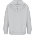 thumbnail image 4 of WTOBBY Women's Solid Color Cable Knit Hoodie, Drawstring Casual Pullover, Soft Fleece Lined Sweatshirt with Front Pocket for Hands Warming Comfort,Light Gray M, 4 of 6