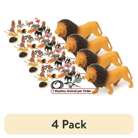 (4 pack) Zoo Troop Safari Animals – 1 Mystery Safari Animal Per Order | Novelty & Collectible Toy for Kids Ages 3+