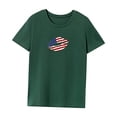 thumbnail image 3 of Camiseta para mujer verano moda regular ajuste cuello redondo camisa para viajar playa Verde, 3 of 7