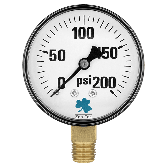 Zenport DPG200 Dry Air Pressure Gauge, 200 PSI - 10 Pack